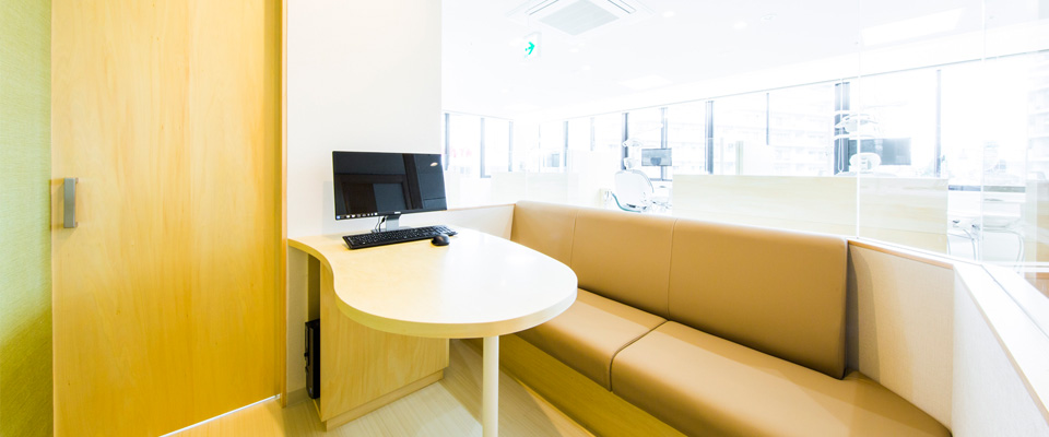 東区役所前の歯医者さん、かわい歯科の相談ルーム